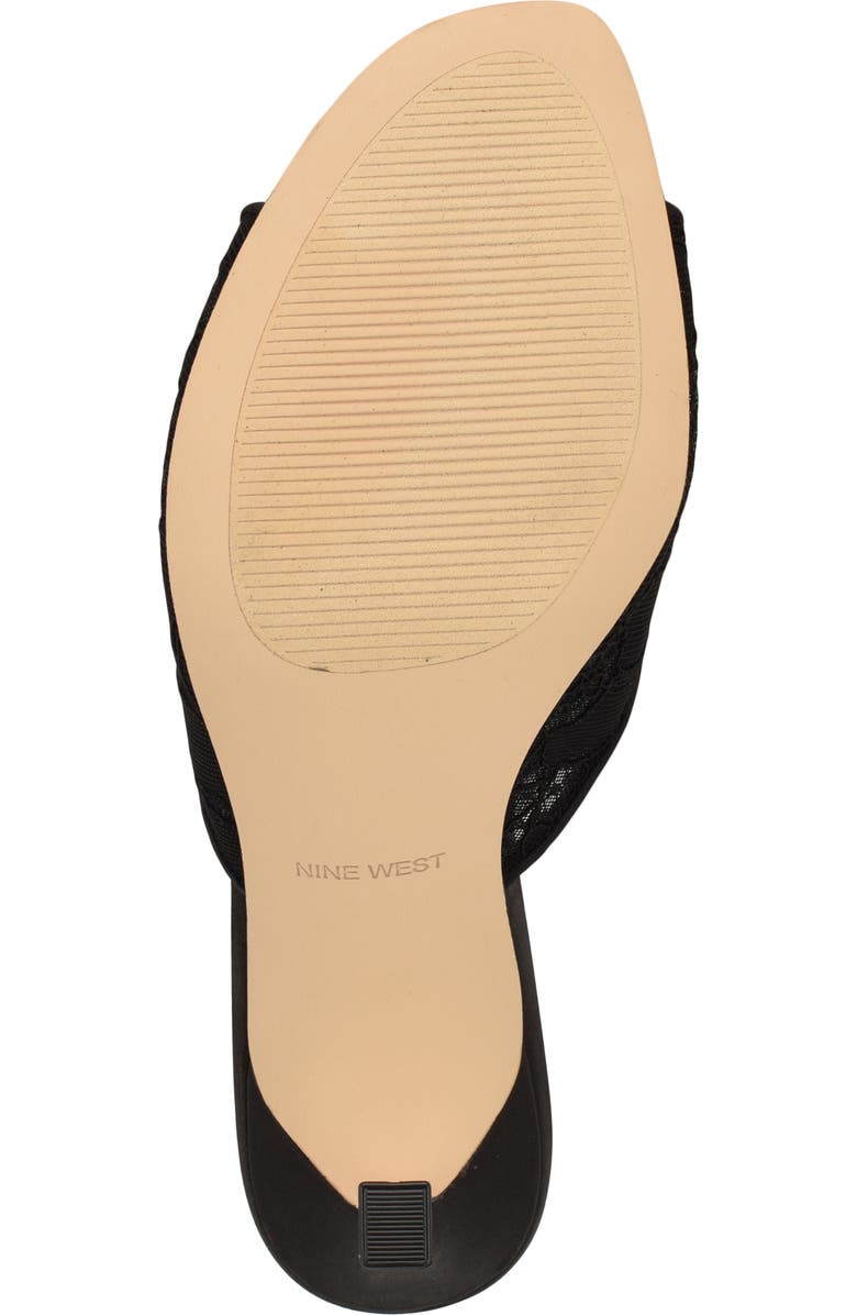 Nine West Kiscop Lace Slide Sandal, Alternate, color, Black