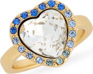 Kurt Geiger London Crystal Heart Halo Cocktail Ring