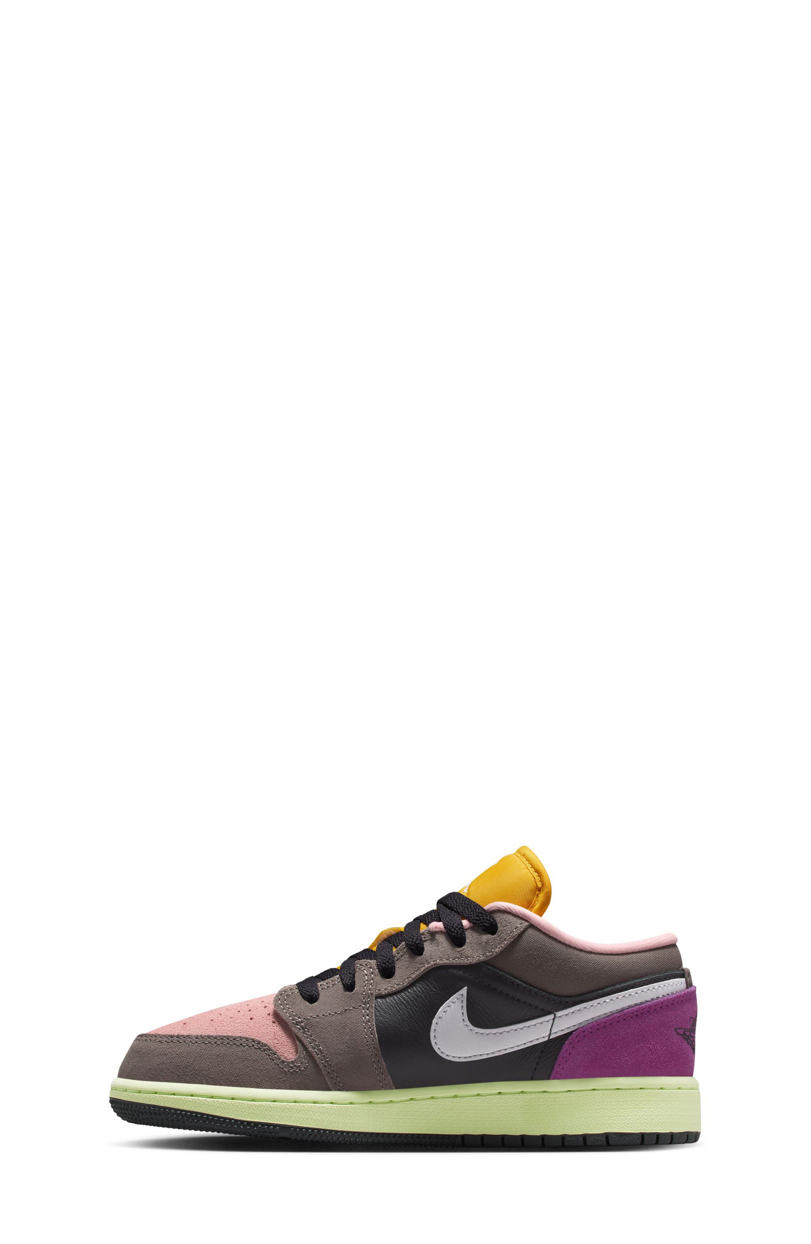 Jordan Kids' Air Jordan 1 Low Sneaker, Alternate, color, Oil Grey/ White/ Cave Stone