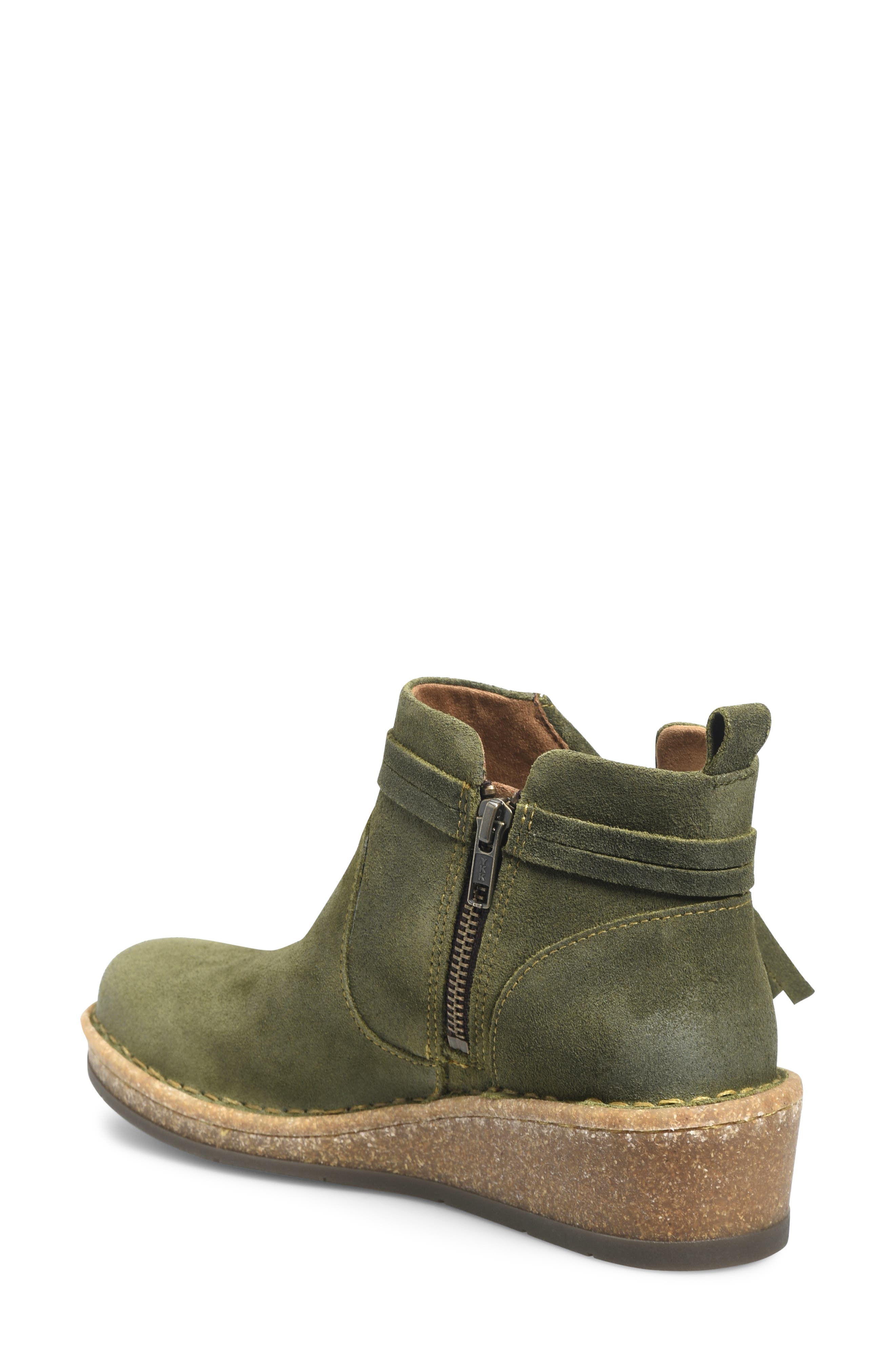 Børn Vaughn Distressed Suede Bootie, Alternate, color, Green Distressed Leather