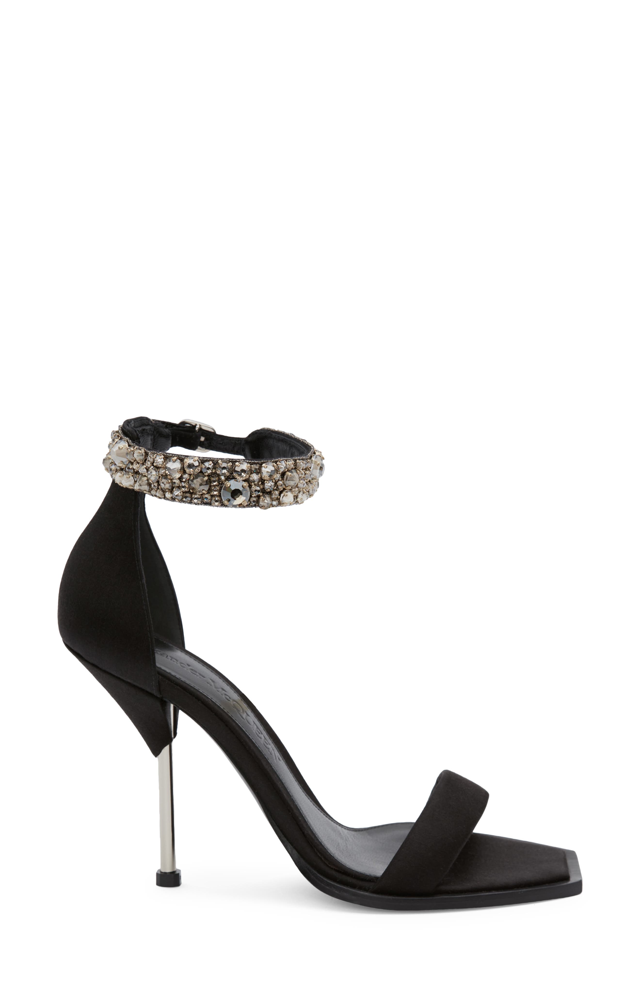 McQueen Alexander McQueen Crystal Strap Sandal, Main, color, 