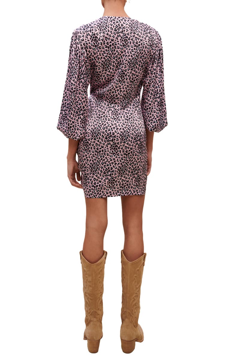 maje Revetu Leopard Print Minidress, Alternate, color, Light Pink Leopard