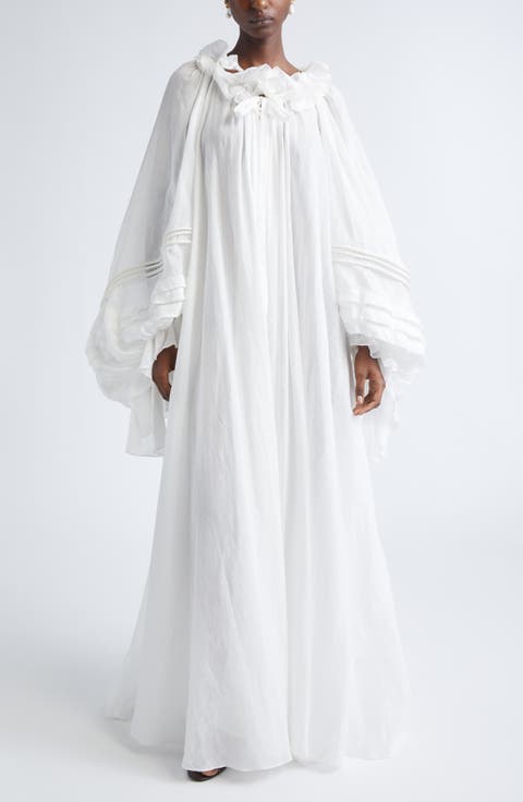 Rebellion Long Sleeve Corded Billow Ramie Maxi Dress