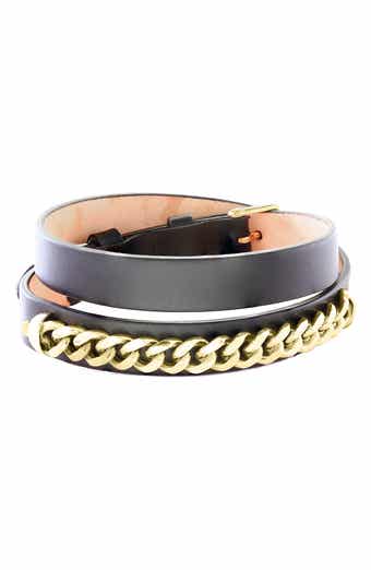 Men's Leather & Chain Bracelet