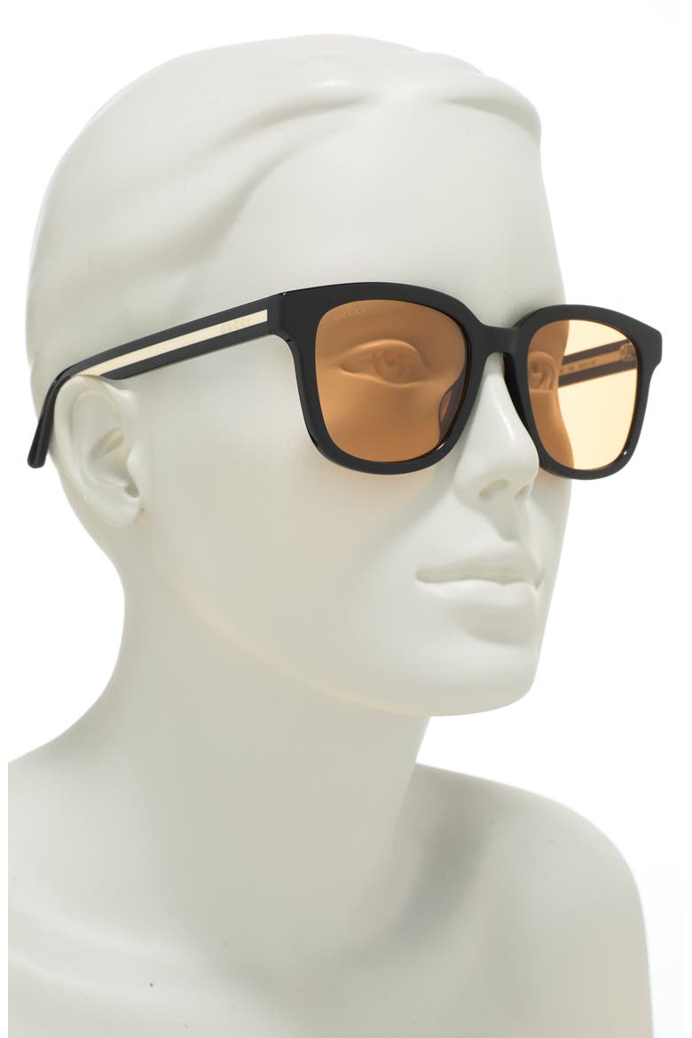 53mm Square Sunglasses, Alternate, color, BLACK ORANGE