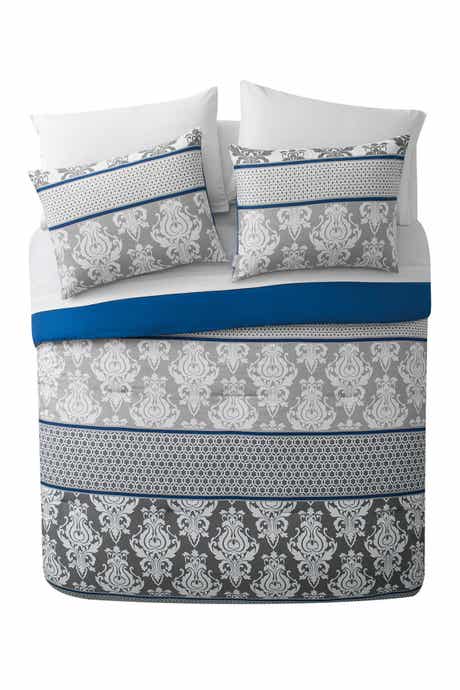 VCNY HOME Beckham Blue Damask Bed-in-a-Bag Comforter Set - Full
