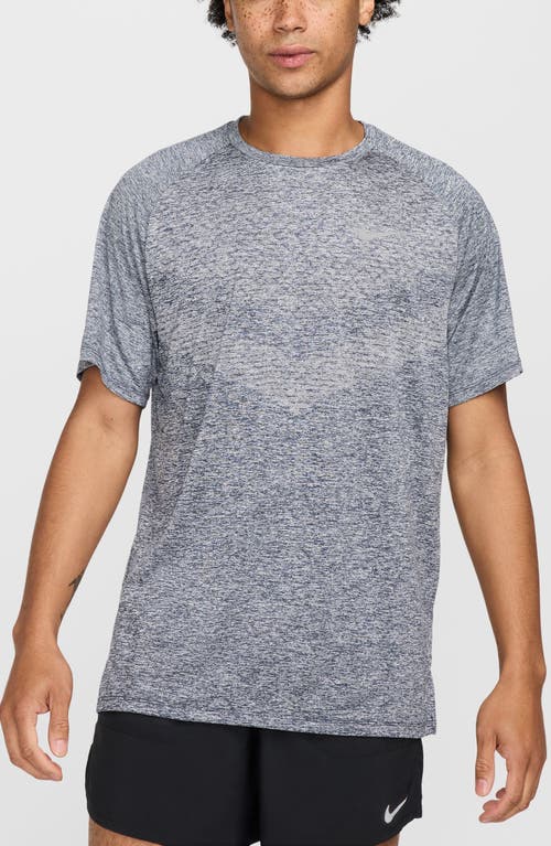 Nike Men's Stride Dri-fit Adv Short-sleeve Running Top In Thunder Blue/heather