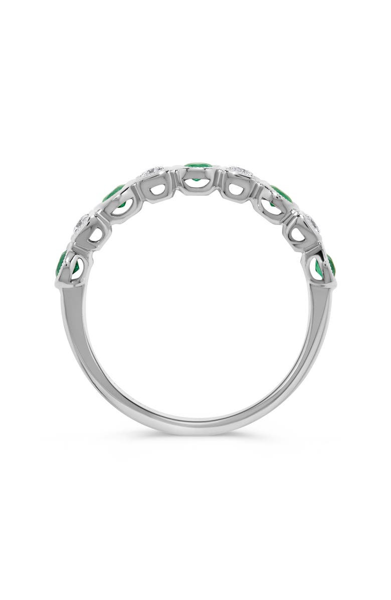 H.J. Namdar Emerald & Diamond Stacking Ring, Alternate, color, White Gold