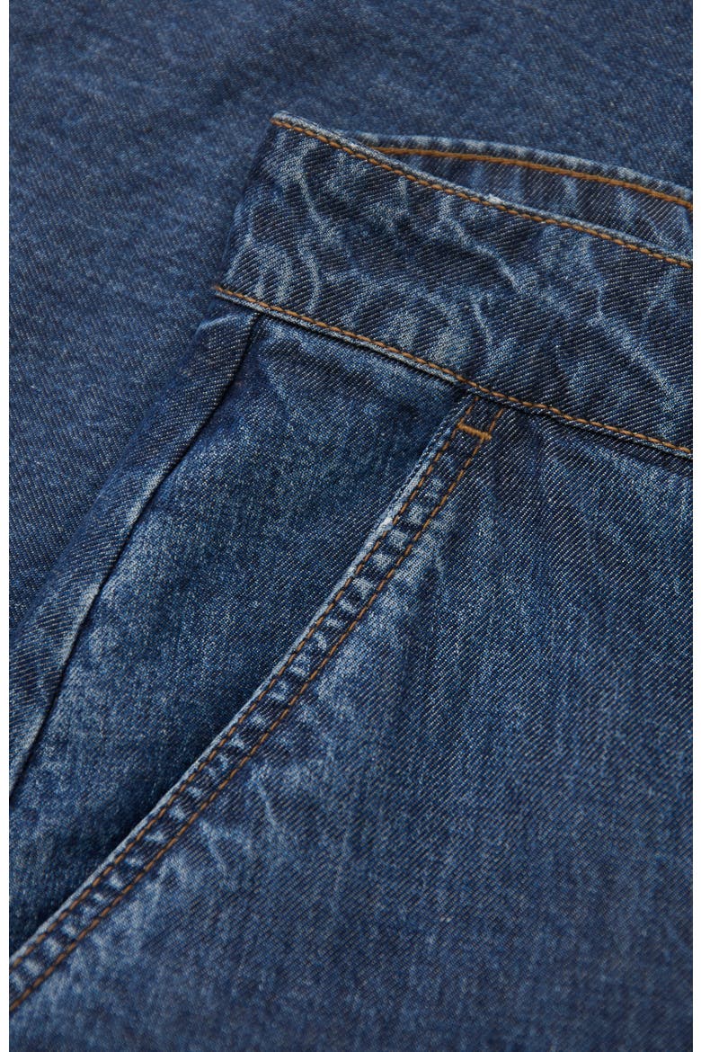Drape Denim Culotte Pants, Alternate, color, Indigo Mid Wash