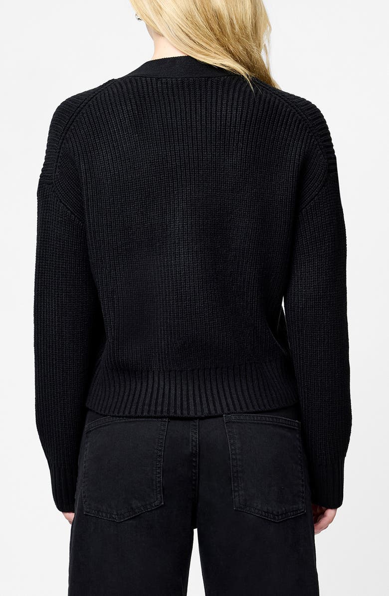 French Connection Bow Embellished Cardigan, Alternate, color, Black