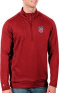 ANTIGUA Men's Antigua Red USMNT Generation Quarter-Zip Top