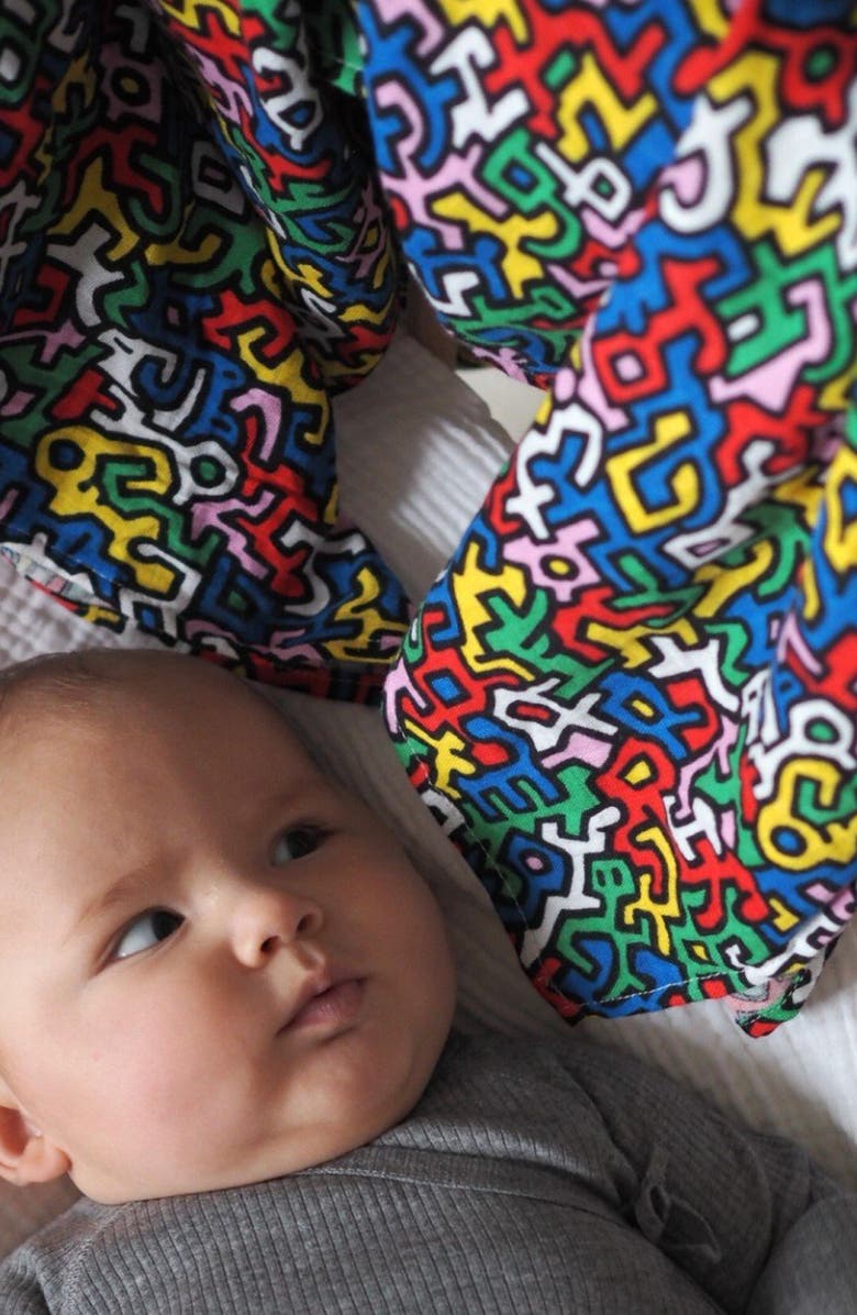 ETTA LOVES Keith Haring 2-Pack Organic Cotton Muslin Squares, Alternate, color, Kh Print