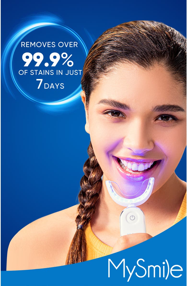 MySmile Teeth Whitening Kit with 28 LED Light, 22% CP Teeth Whitening Gel, Alternate, color, Deep Blue