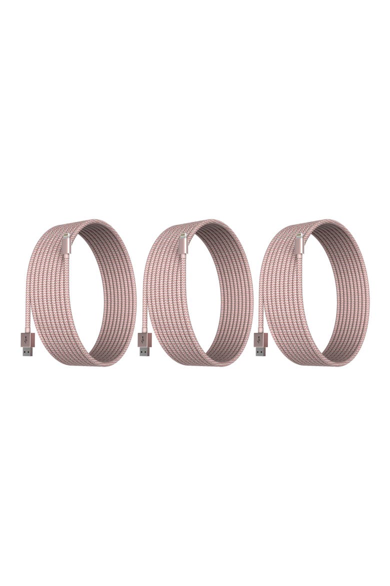 10 ft. 3-Pack MFI Lightning Cables, Main, color, ROSE GOLD