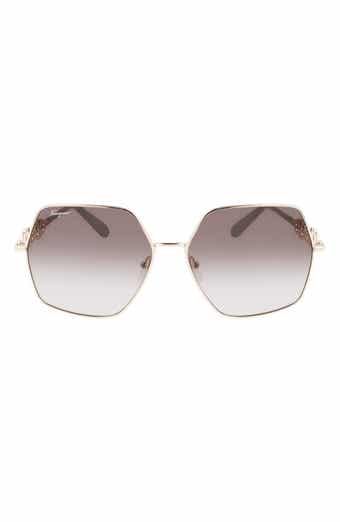 FERRAGAMO Gancini 61mm Gradient Rectangular Sunglasses