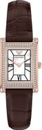 Emporio Armani Genni Mother-of-Pearl Leather Strap Tank Watch, 22mm x 32mm