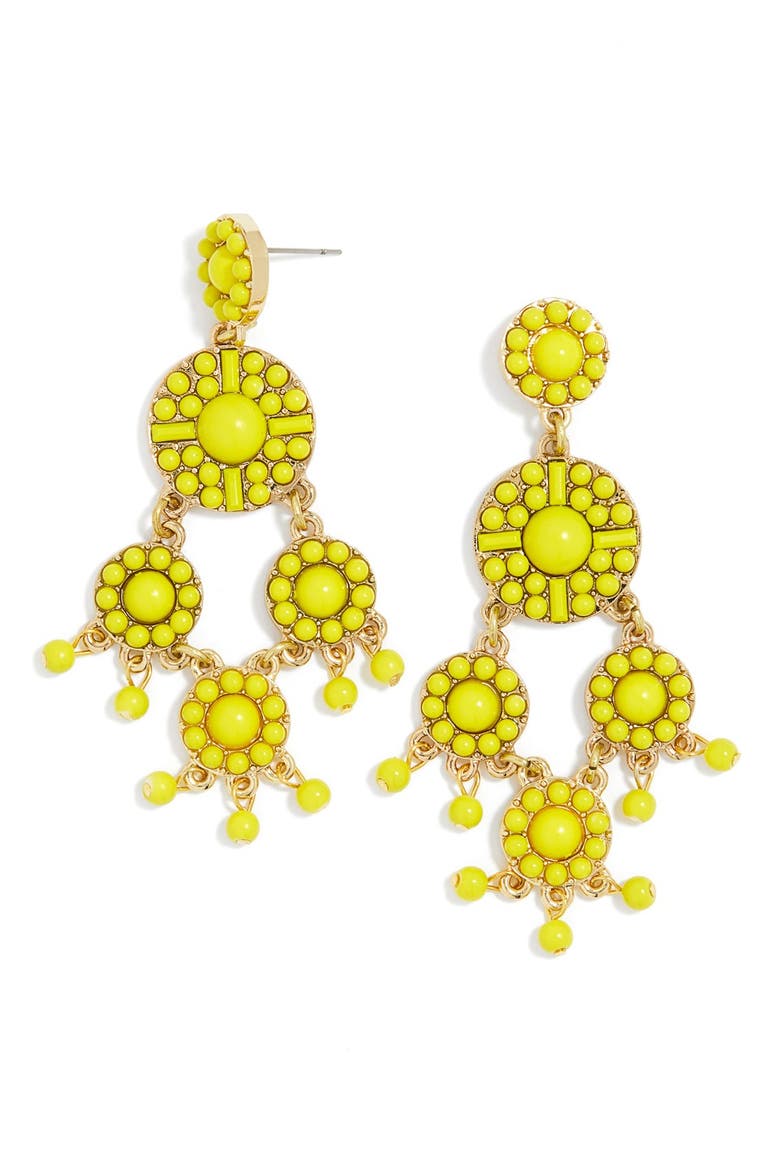 'Sundrop' Chandelier Earrings, Main, color, YELLOW
