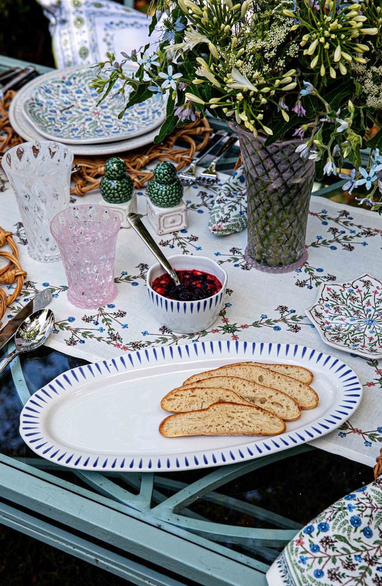 Juliska Sitio Stripe Hostess Tray, Alternate, color, Delft Blue