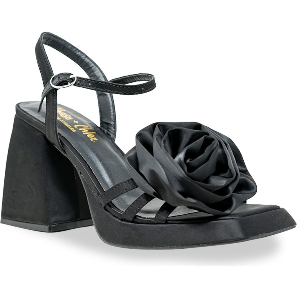 Chase & Chloe Chase And Chloe Danielle Rosette Platform Sandal