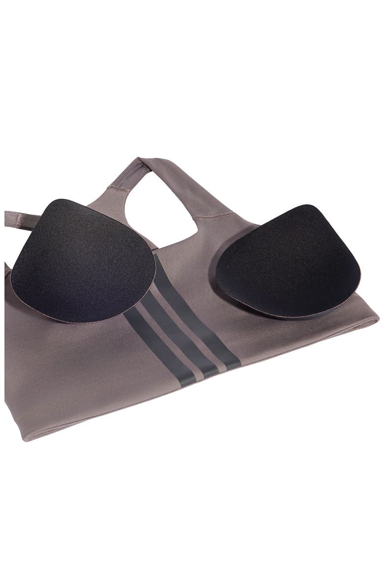Opt 3-Stripes Low Impact Sports Bra, Alternate, color, CHARCOAL/ BLACK