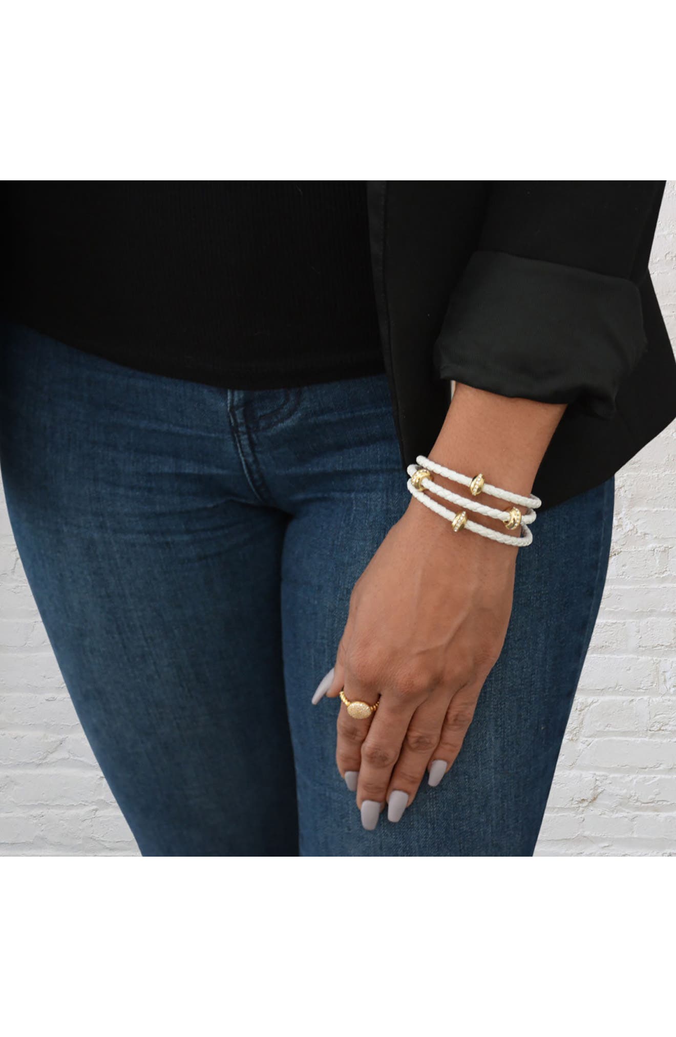 Liza Schwartz Good Karma Leather Triple Wrap Bracelet (Women ...
