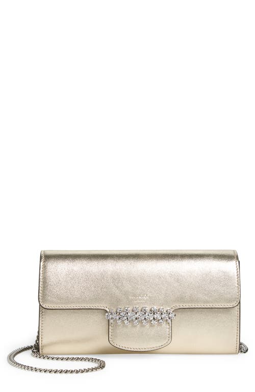 Jimmy Choo Bing Crystal Metallic Leather Wallet
