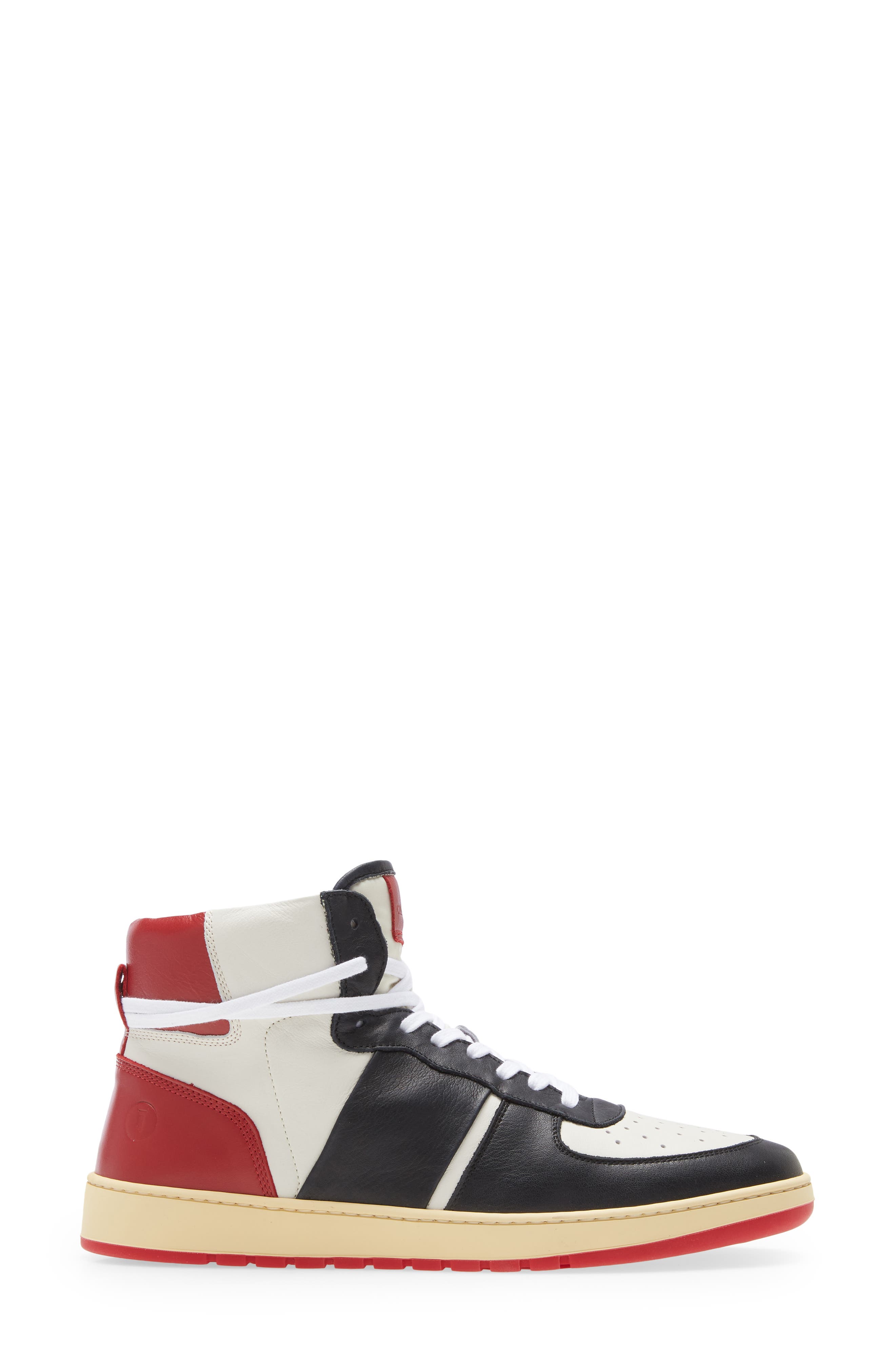 Collegium Pillar Destroyer High Top Sneaker, Alternate, color, White/Black/Red