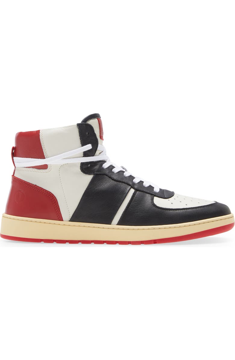 Collegium Pillar Destroyer High Top Sneaker, Alternate, color, White/Black/Red