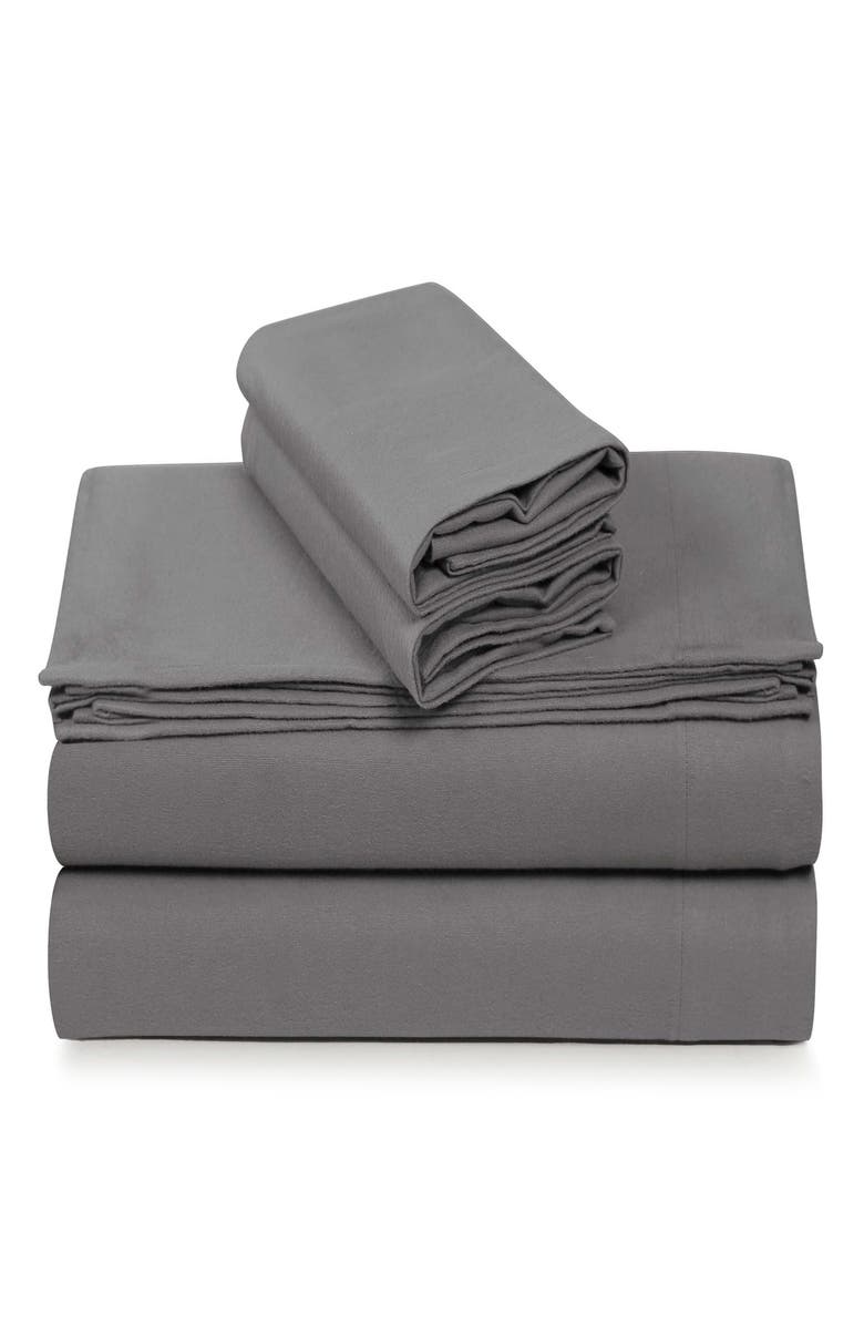 AZORES HOME Set of 2 Cotton Flannel Pillowcases, Main, color, 