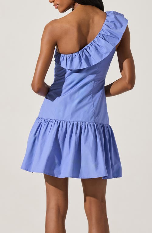 Astr The Label Asymmetric Ruffle Minidress In Cobalt Blue
