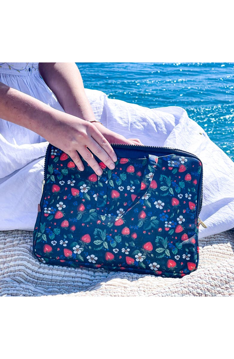 Yumbox Poche Insulated Lunch Bag Sleeve Slim, Lightweight, and Portable with Handles & Pockets for Bento Boxes and Snacks, Alternate, color, Strawberry Fields