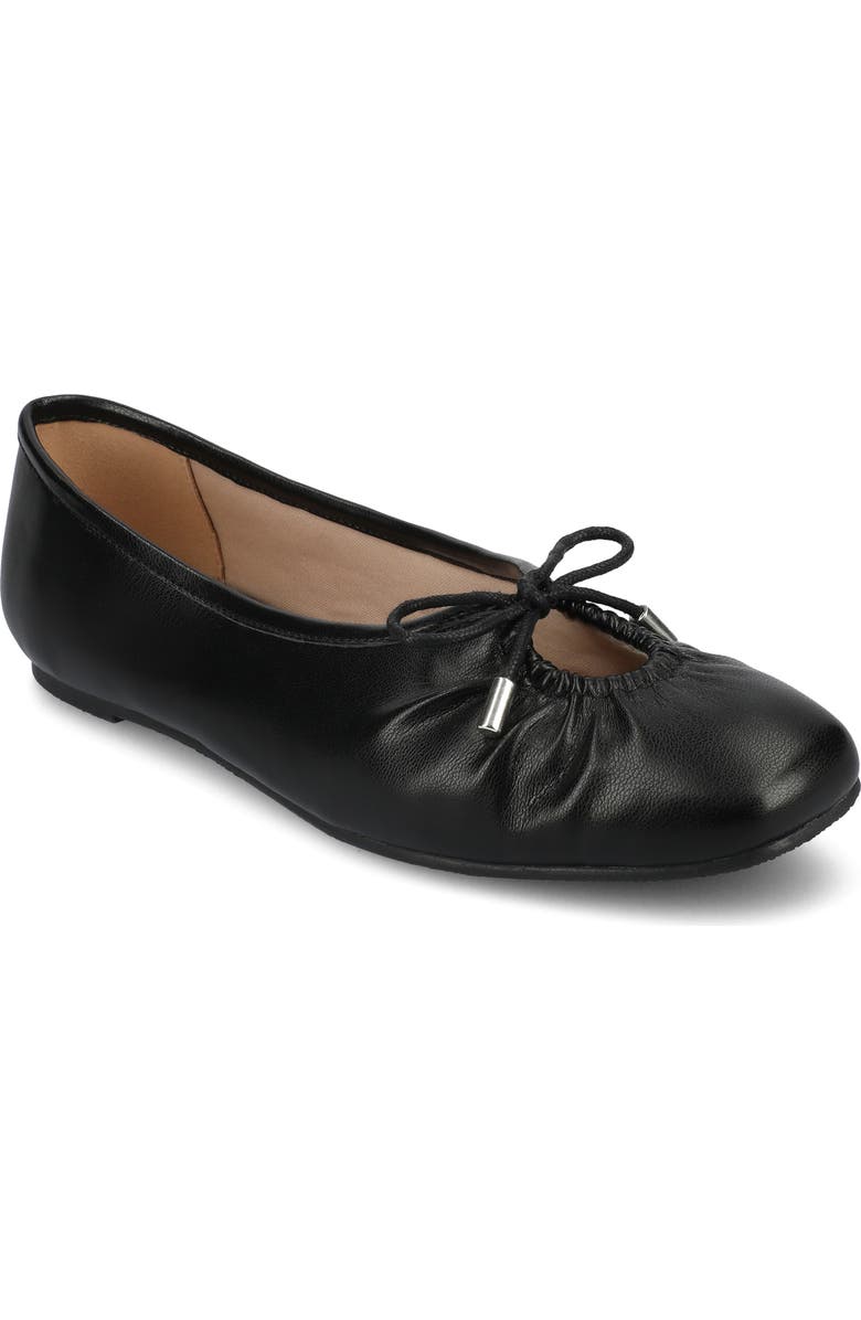 Journee Collection Callee Keyhole Square Toe Flat, Main, color, Black