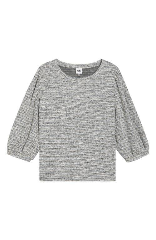 Ak Anne Klein Balloon Sleeve Top In Gray