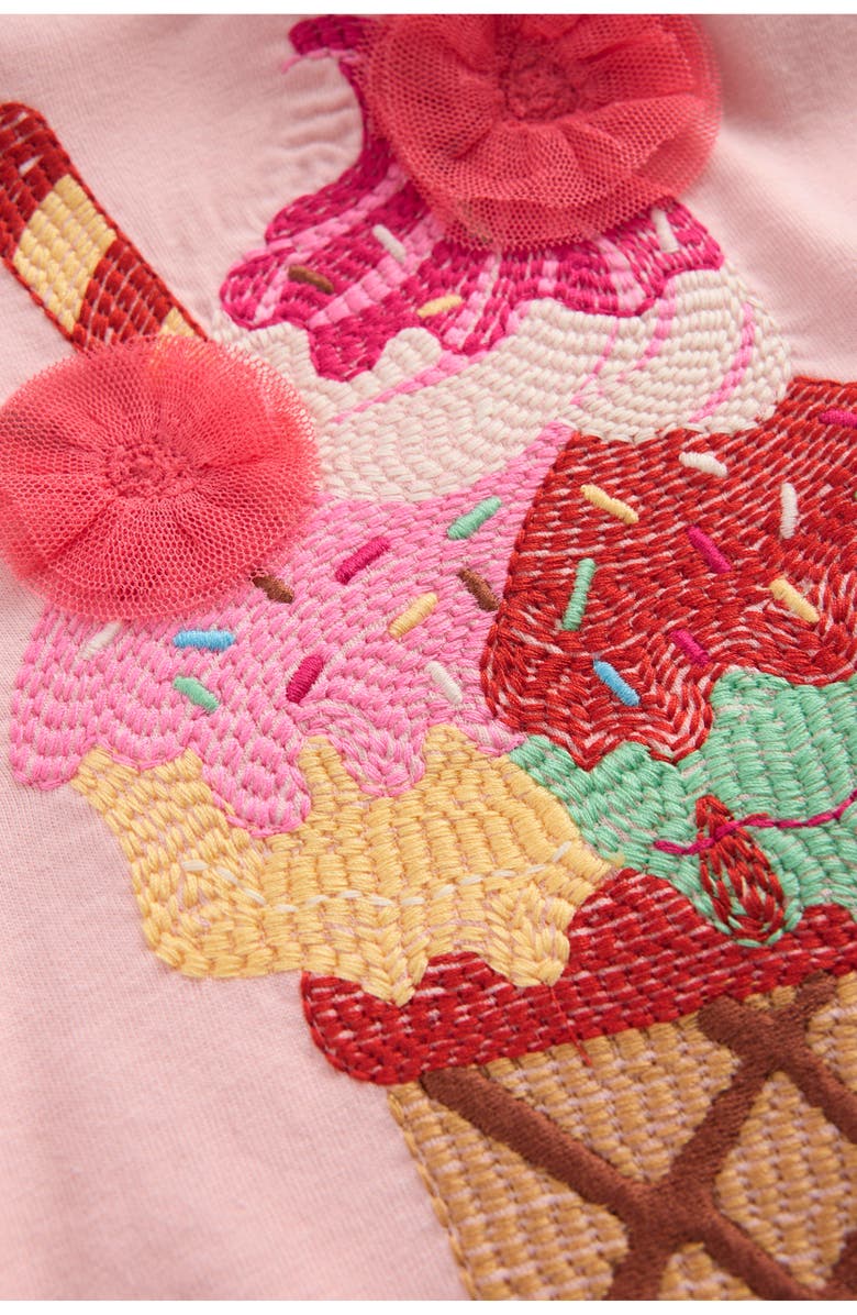 Mini Boden Kids' Superstitch Ice Cream Puff Sleeve T-Shirt, Alternate, color, Pink Ice Cream