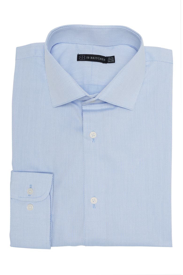 Yarn-Dyed Solid Dress Shirt, Main, color, BLUE/ WHITE