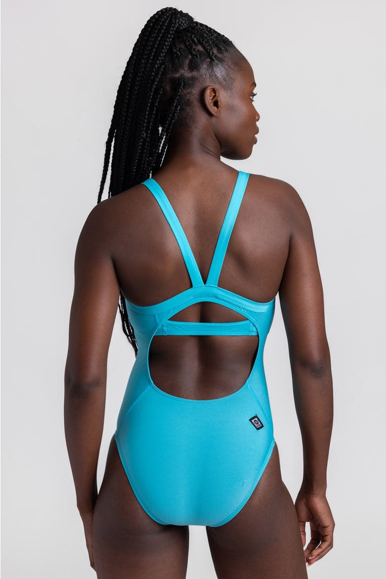 Caroline Women's Athletic One Piece Swimsuit, Alternate, color, Hawaii Blue