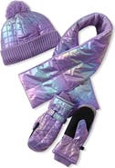 Lands' End Kids Iridescent Hat-Scarf-Glove 3 Piece Set