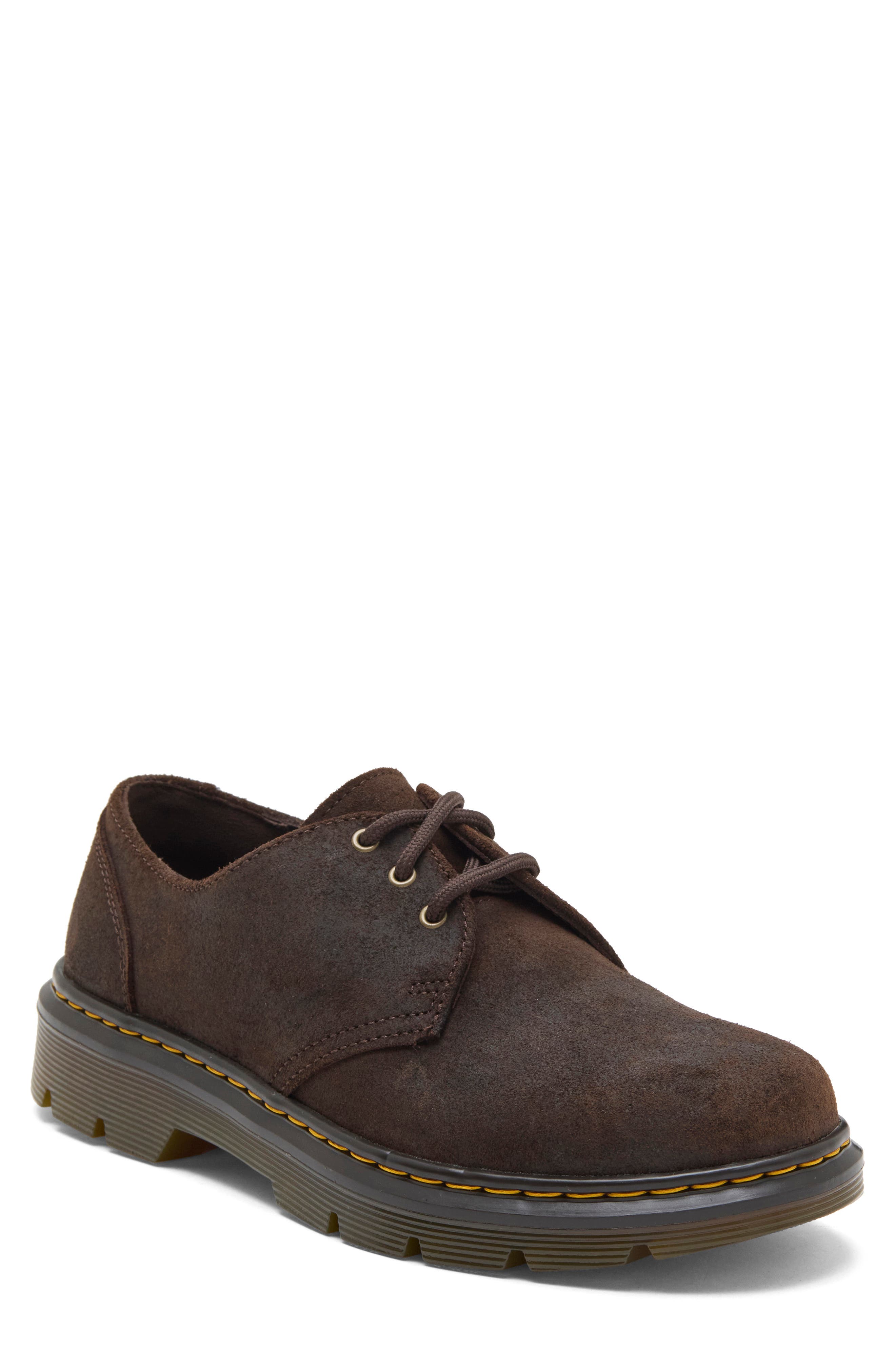 Gender Inclusive Aprile Leather Derby, Main, color, DARK BROWN