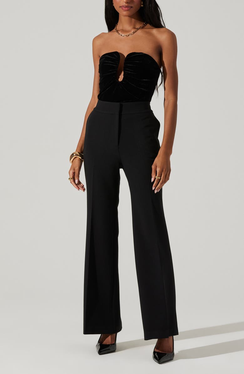 ASTR the Label Arista Strapless Velvet Top, Alternate, color, Black