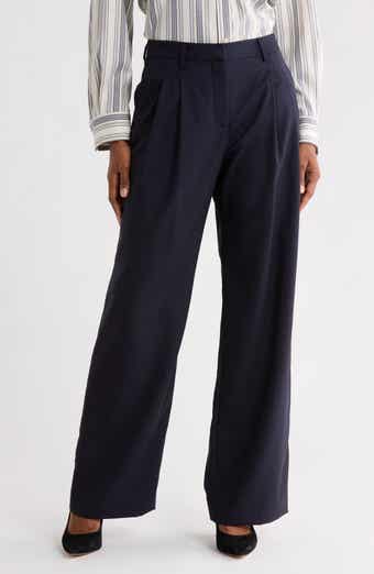 Sulli High Waist Wide Leg Virgin Wool Blend Pants