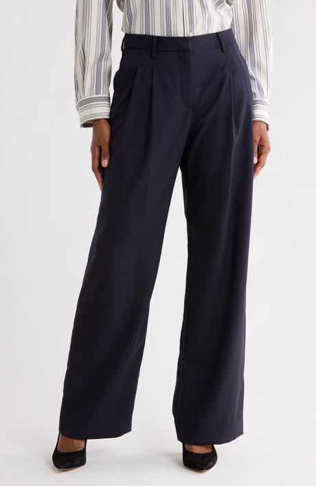 Sulli High Waist Wide Leg Virgin Wool Blend Pants