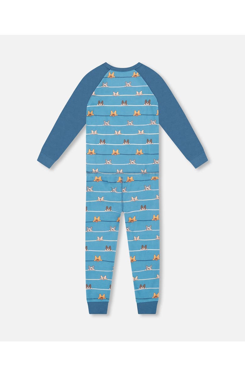 Deux par Deux Two-Piece Organic Cotton Pajama Set Dog, Alternate, color, Blue