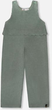 Deux par Deux Stretch Velour Faux-Layered Overalls