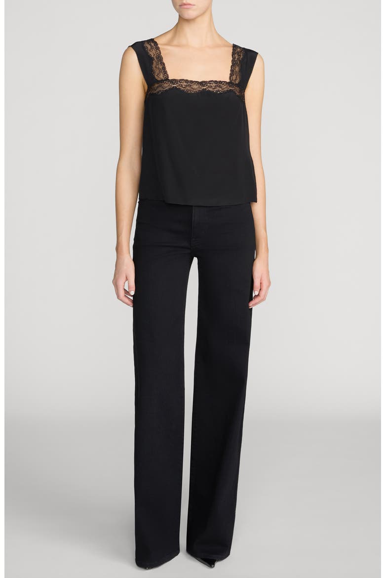 The Palace High Waist Wide Leg Jeans, Alternate, color, BLACK