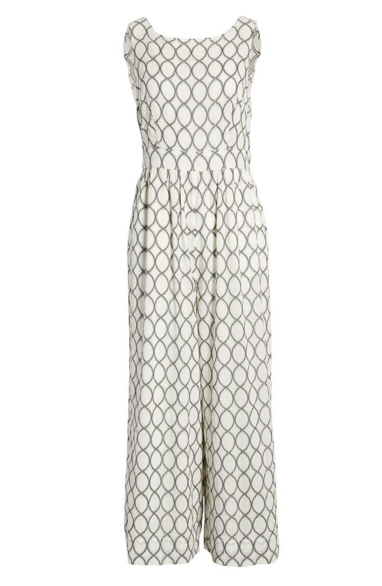 THE ODELLS Ruffle Back Cotton Blend Jumpsuit, Alternate, color, 