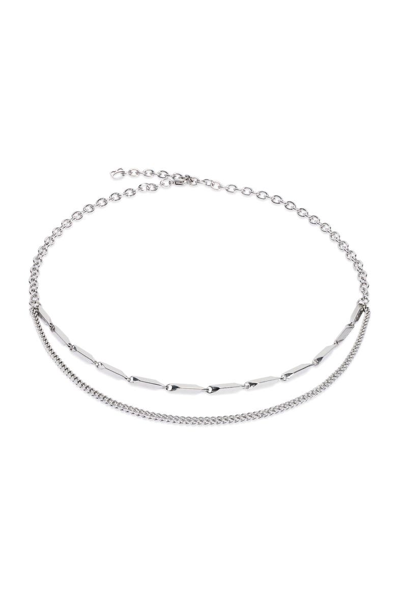 Twisted Layers Necklace, Main, color, Silver