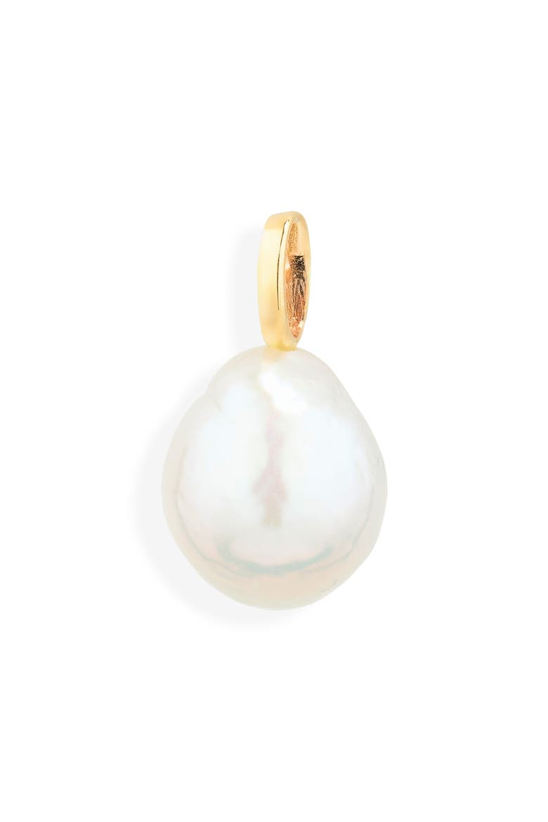 Genuine Baroque Pearl Pendant Charm, Main, color, 10K YELLOW GOLD