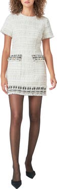 Endless Rose Fringe Tweed Minidress