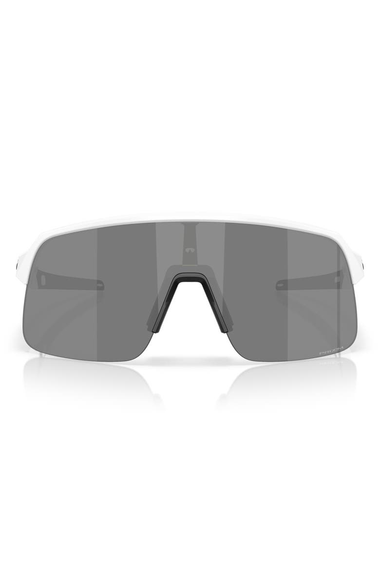 Oakley Sutro Lite 134mm Prizm<sup>™</sup> Wrap Shield Sunglasses, Main, color, Matte White / Prizm Black