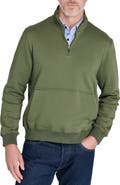 CONSTRUCT Slim Fit Windsor Brushed Fleece Quarter Zip Pullover